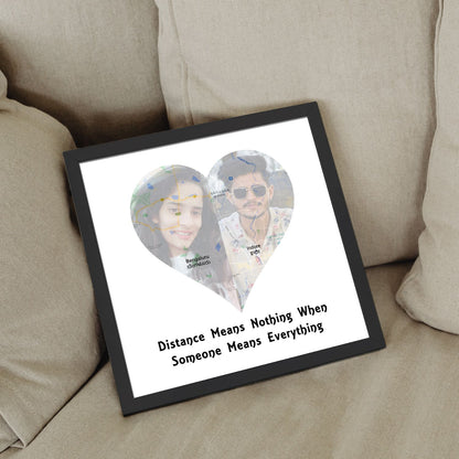 Map Frame with pics | Couple Location Frame