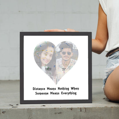 Map Frame with pics | Couple Location Frame