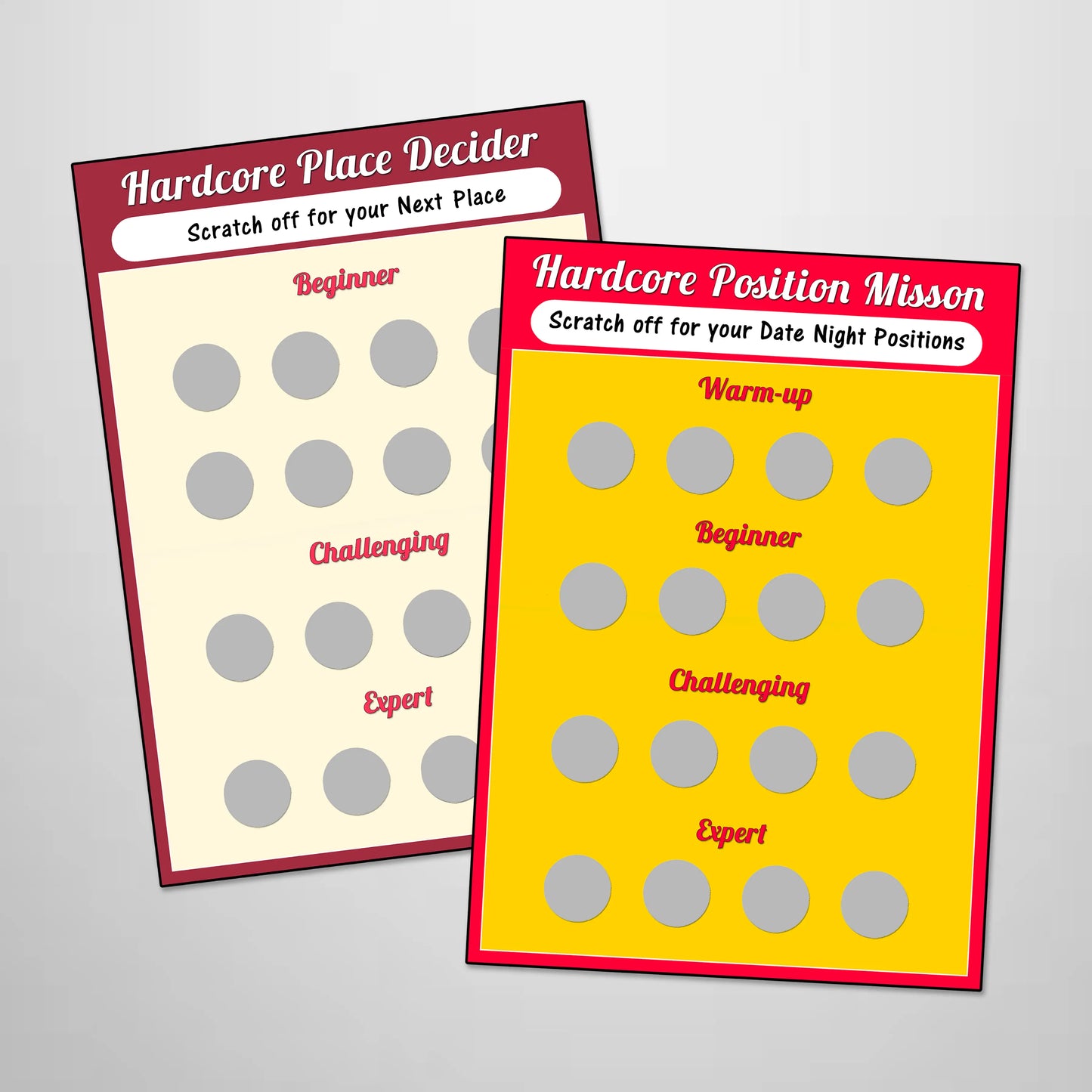 Hardcore Place and Position Decider Scratch Cards