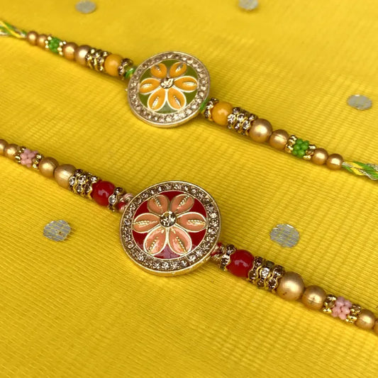 Colourful Kundan Rakhi (Set of 2)