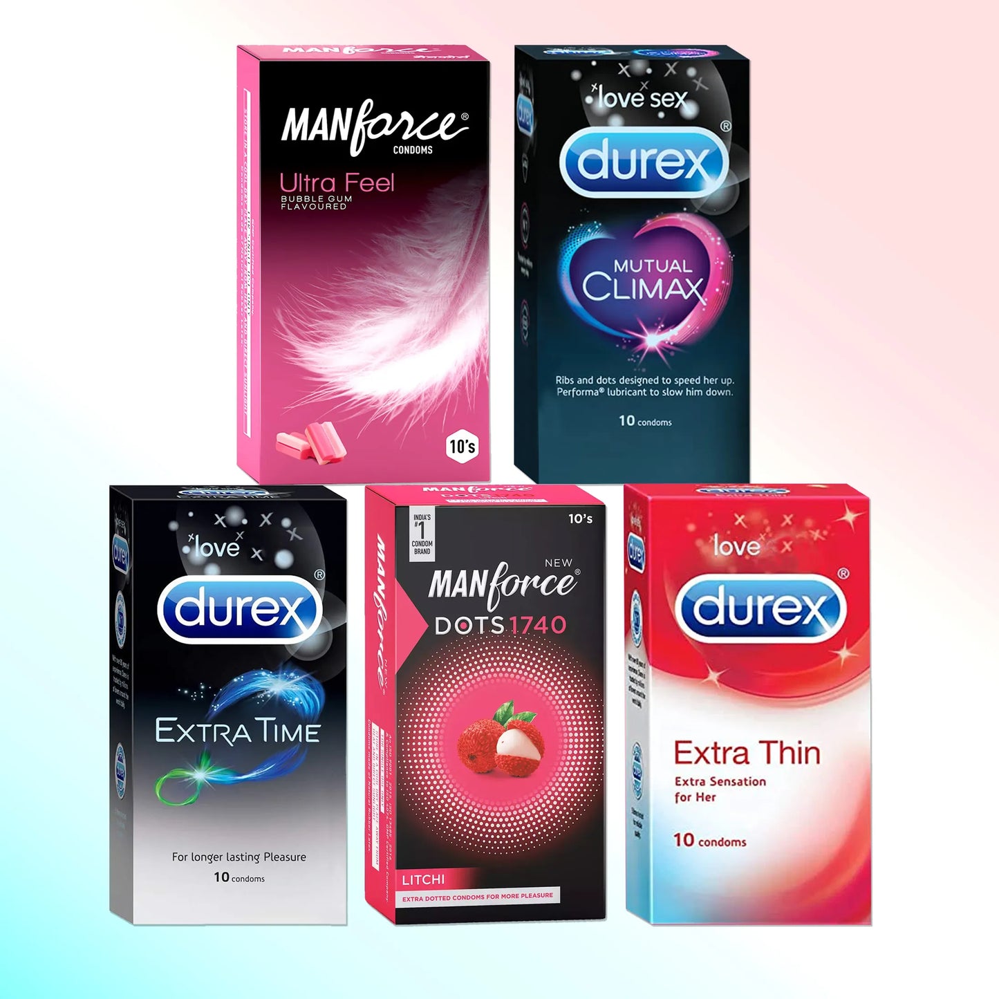 Hot Selling 50 Condoms Combo | Pack of 5