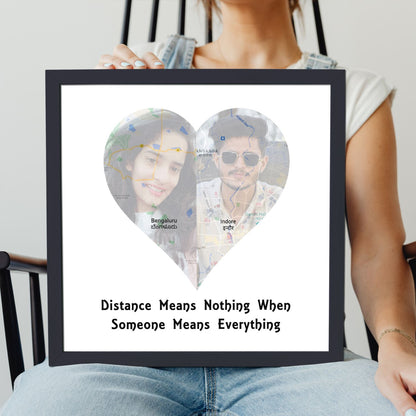 Map Frame with pics | Couple Location Frame