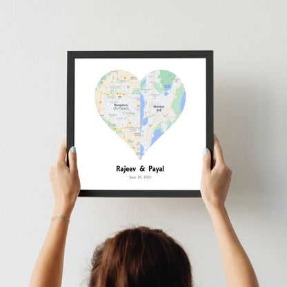 Map Frame | Couple Location Frame