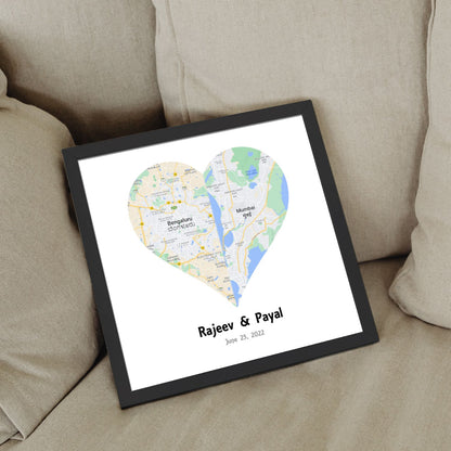 Map Frame | Couple Location Frame