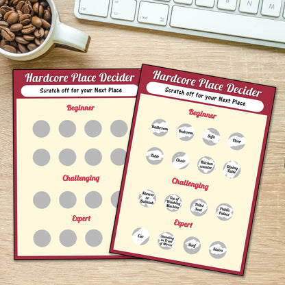 Hardcore Place and Position Decider Scratch Cards
